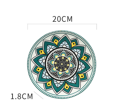 Ceramic Bohemian Moroccan Pattern Flat Plate