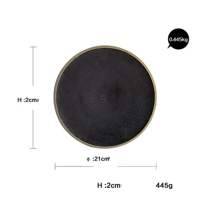 Black Crystal Large Ceramic Plate