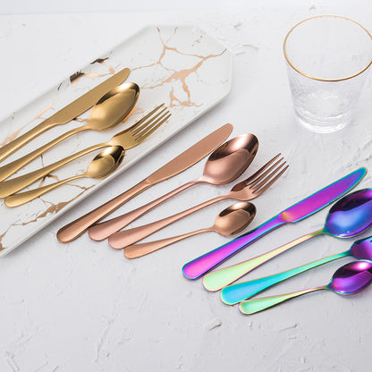 Multi-Color Fork, Knife & Spoon Set