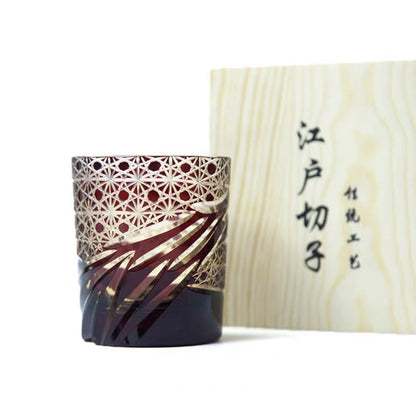 Edo Kiriko Japanese Carved Sake Whiskey Glass
