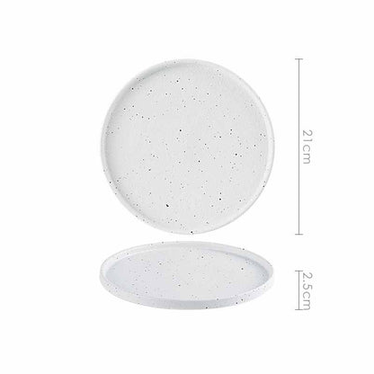 Porcelain Ceramic Dinner Bowl Plate & Spoon Tableware